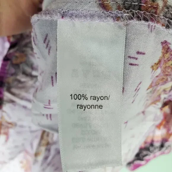 Maurices Womens Plus Size Purple Floral Long Sleeve Boho Blouse Top Size 1X - Picture 8 of 9